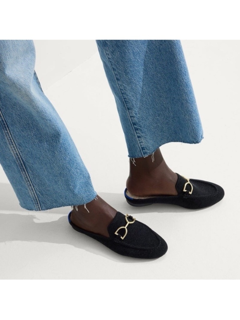 Rothy's Revelvet Cozy Bit Loafer Mule Women's 8 Black - Picture 3 of 10